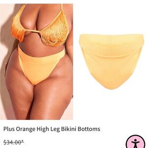 plus orange high leg bikini bottoms.